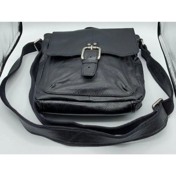 Fossil Black Leather Decker City Shoulder Bag Purs - Picture 3 of 11